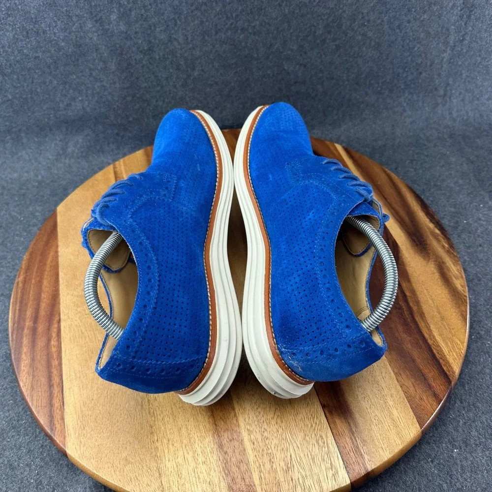 Cole Haan Mens Sz 10 Vibrant Blue Suede Zerogrand Oxford Sneakers Comfort C14284